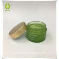 Cuidado de la piel empaque tarro de vidrio de lujo fundación vacía frosted tarro cosmético vidrio verde 100g